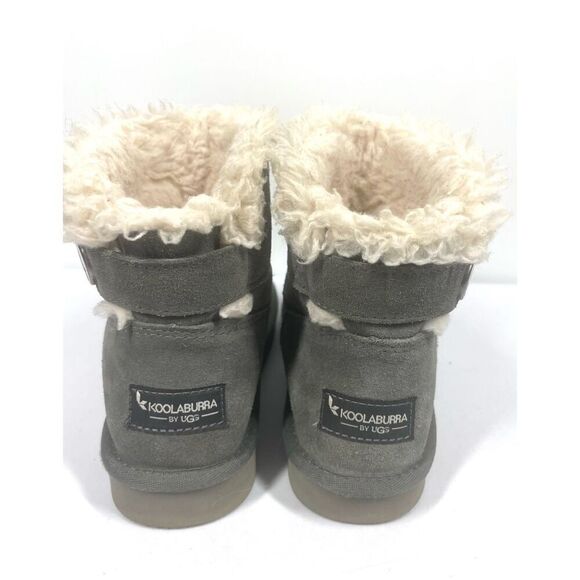UGG Koolaburra Grey Suede Shearling Fur Lined Bootie Boots Women Size 5 - Picture 7 of 8